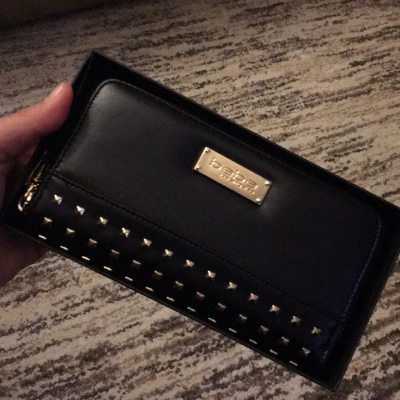 black studded wallet